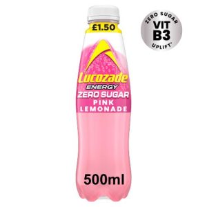 Lucozade Energy 500ML Pink Lemonade Zero Sugar